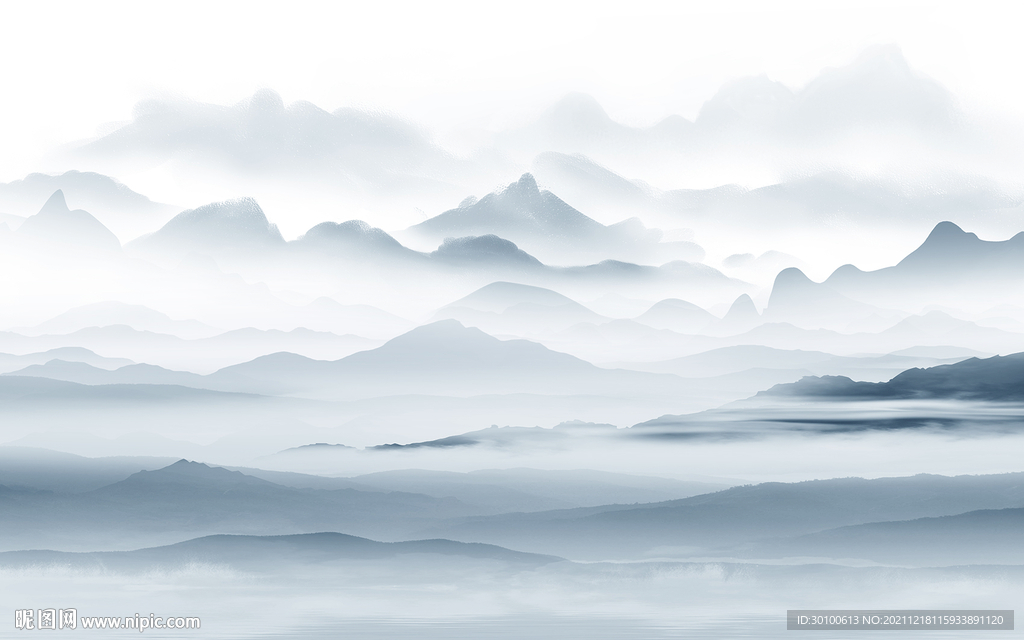 中式 电视背景山水 TIF分层