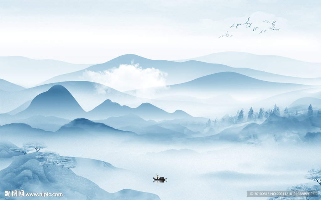 大气电视背景山水 TIF分层