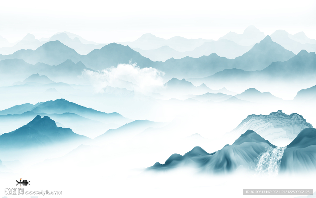 高档电视背景山水 TIF分层