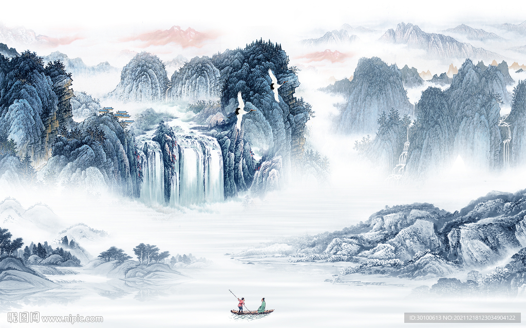 高清 电视背景山水 TIF分层