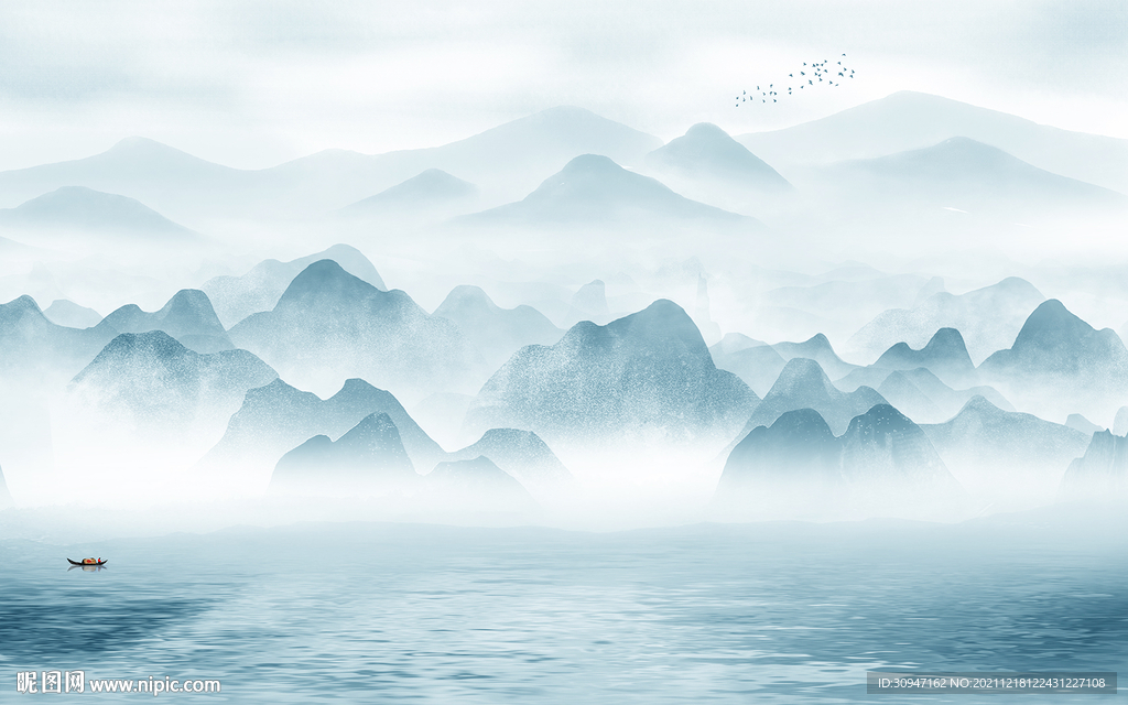 别墅现代意境山水 TIF分层