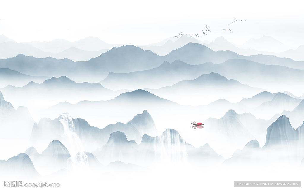 最新现代意境山水 TIF分层