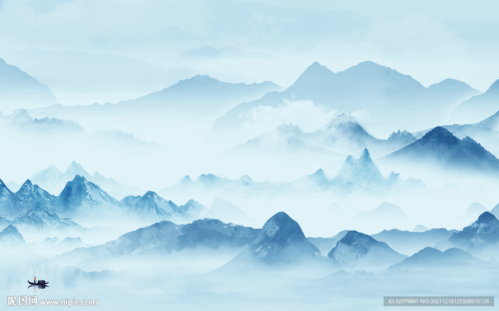 新款电视背景山水 TIF分层