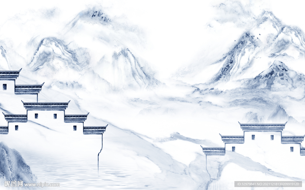 最新电视背景山水 TIF分层