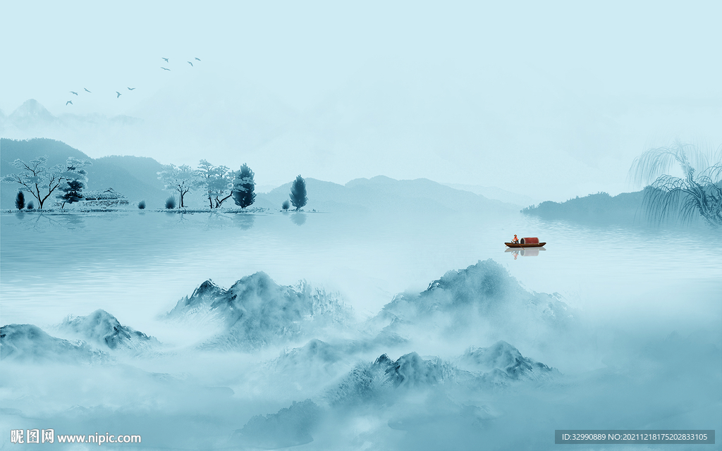 最新爆款山水新画 TIF分层