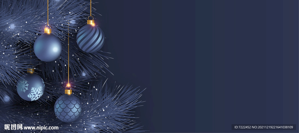 优雅蓝色圣诞节横幅