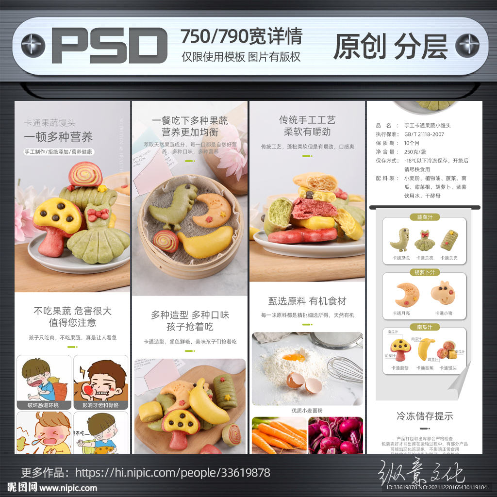 卡通馒头详情模板