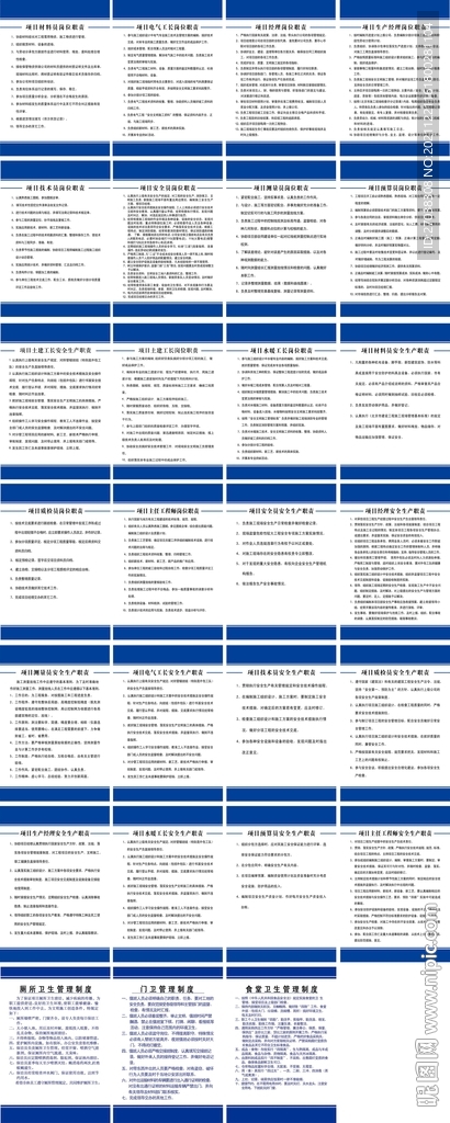 建筑工地人员分工人员职责制度牌
