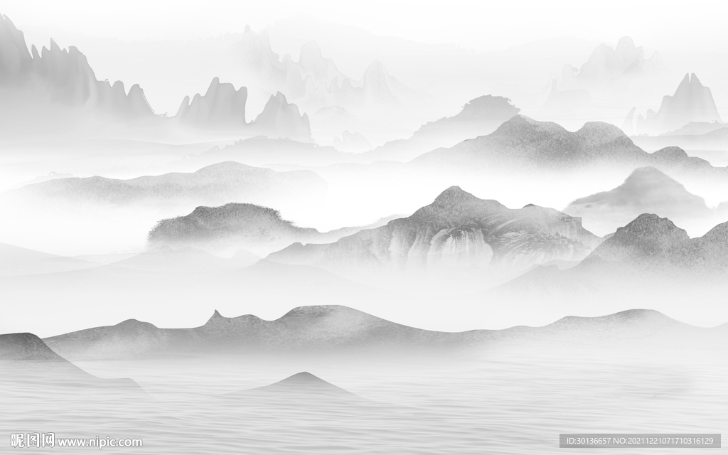 新中式现代客厅山水 TIF分层