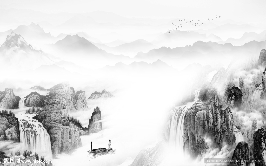 大气现代客厅山水 TIF分层