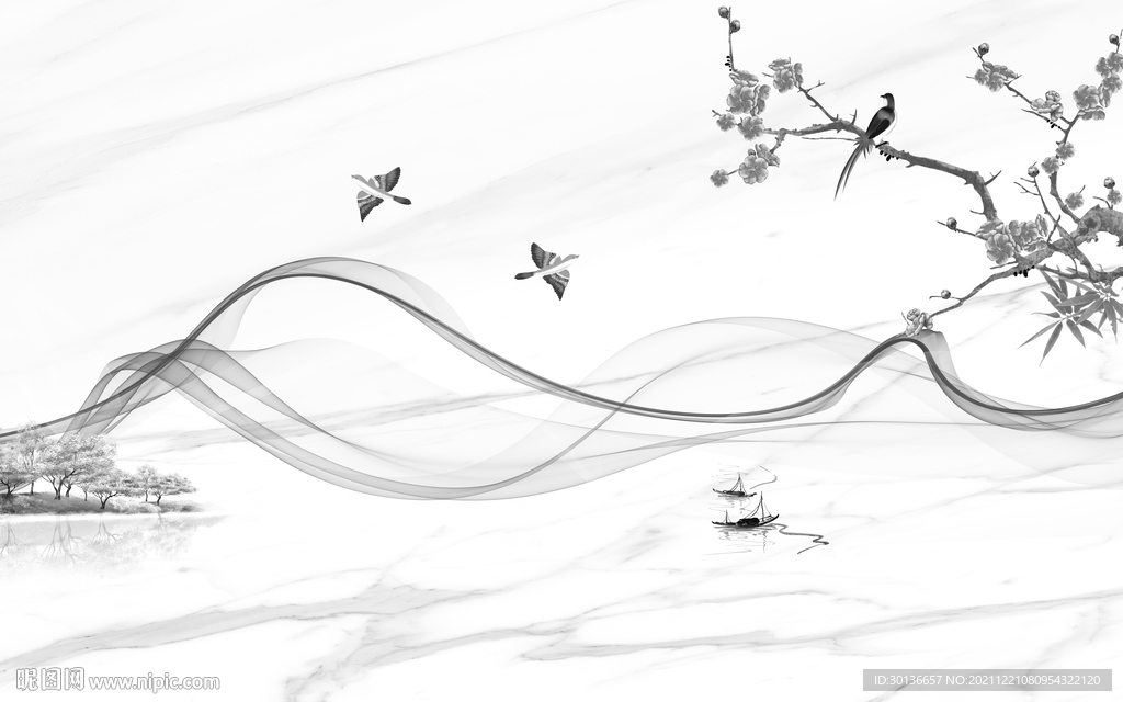 爵士白背景墙 TIF分层图