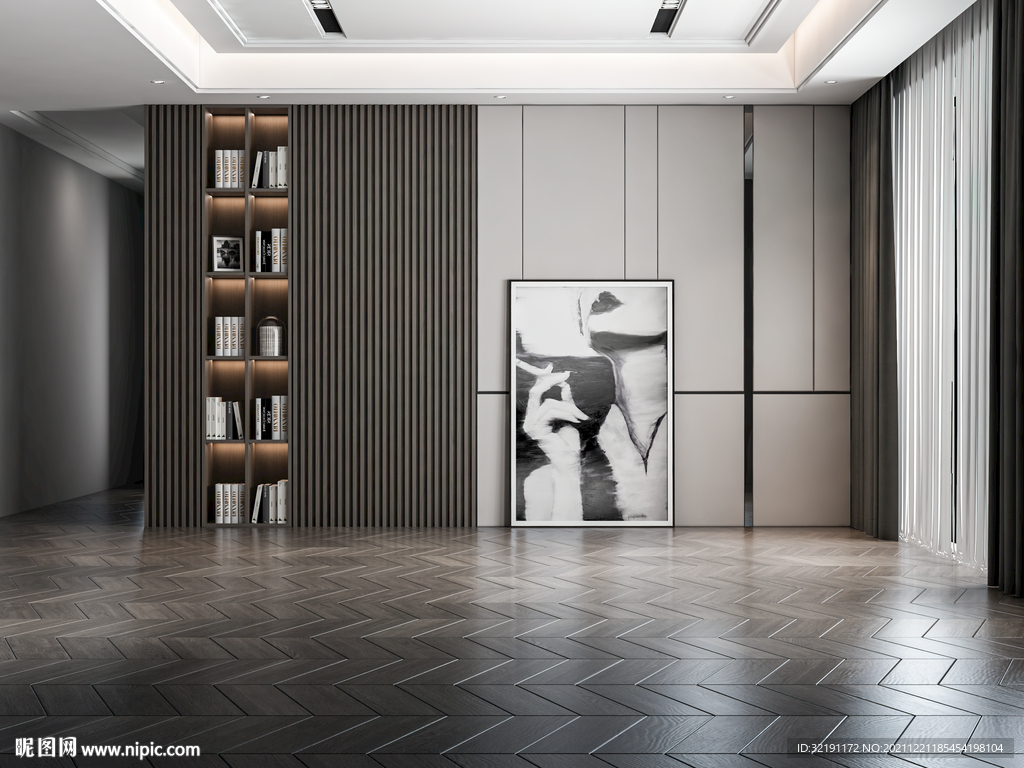 现代简约客厅沙发背景墙家具场景