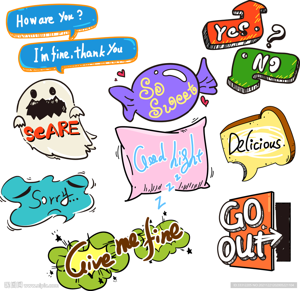  字母 卡通 糖果 漫画   