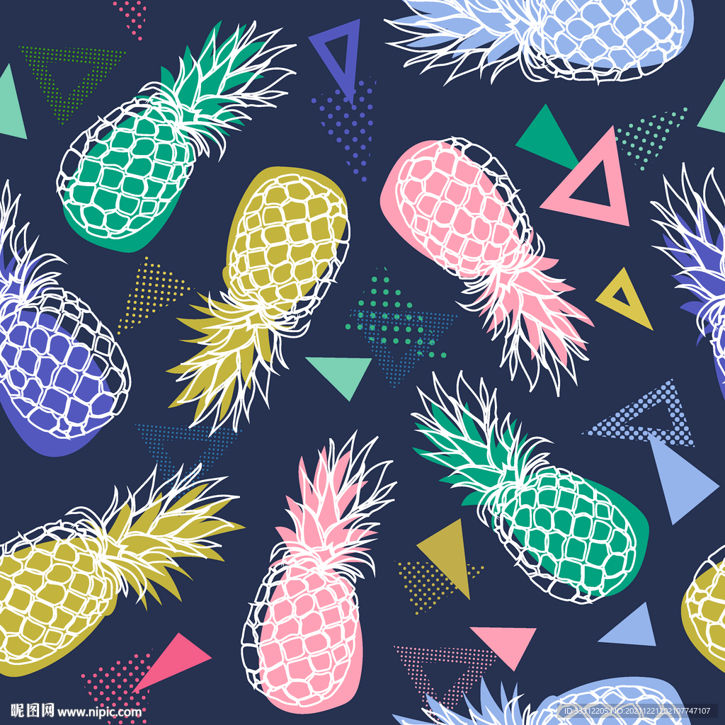 菠萝 水果 花卉 叶子    