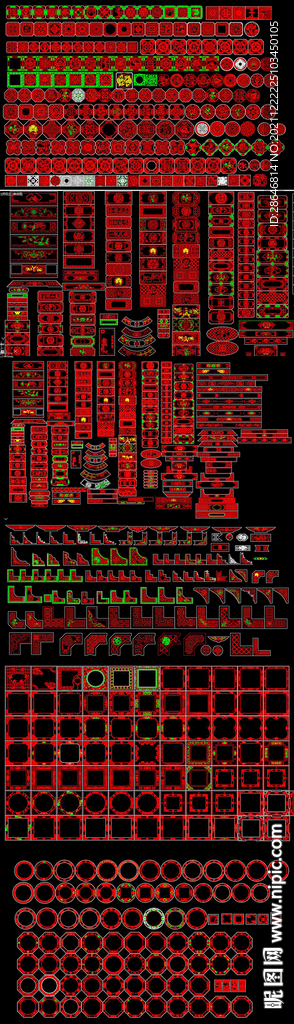 镂空雕刻花纹CAD图库