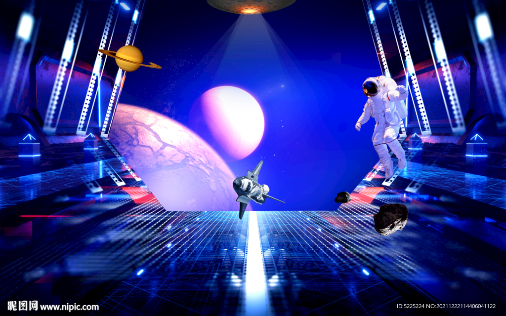 3D宇宙星空电视背景墙