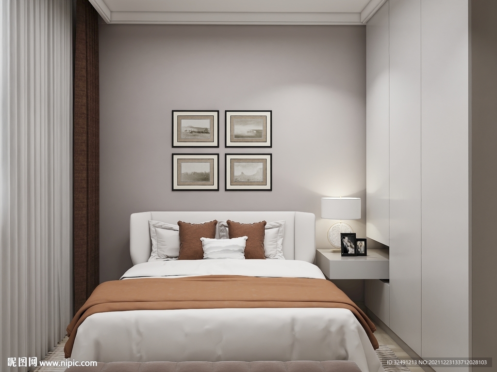 全屋定制效果图现代卧室衣柜图片