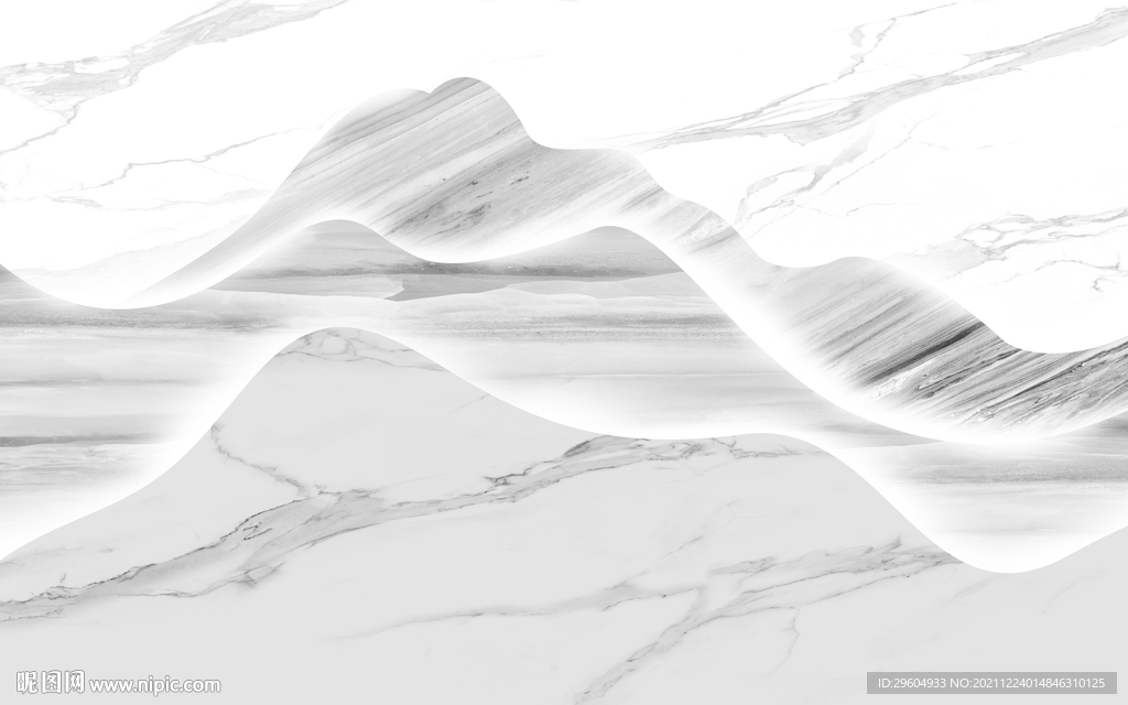 爵士白意境灰色山水 tif分层