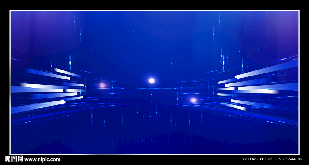 蓝色科技光效背景