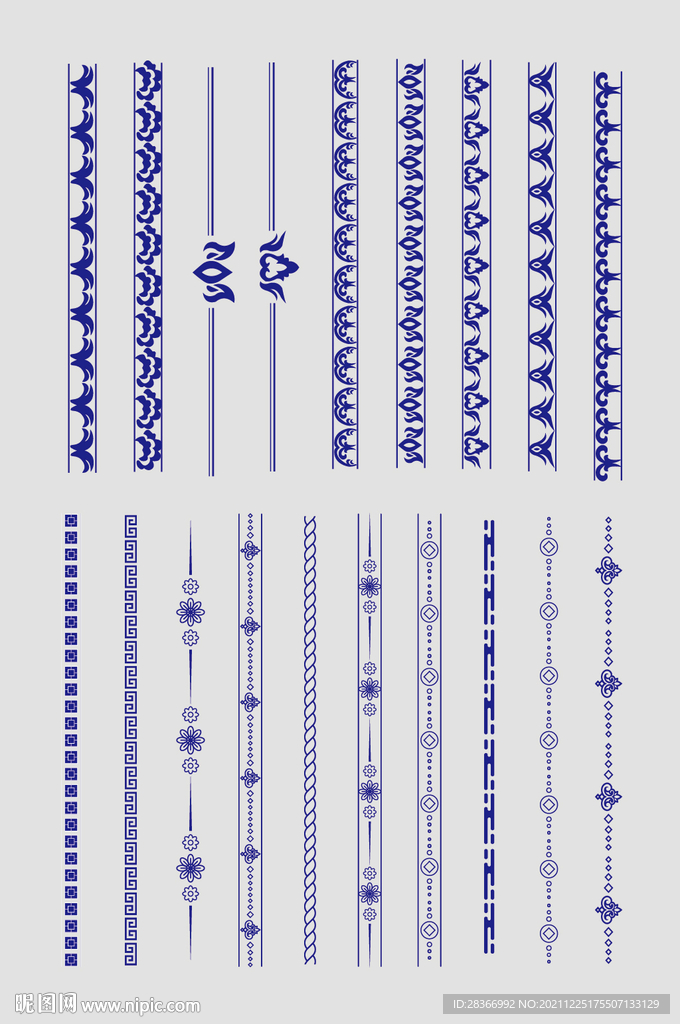 中式矢量花纹花边