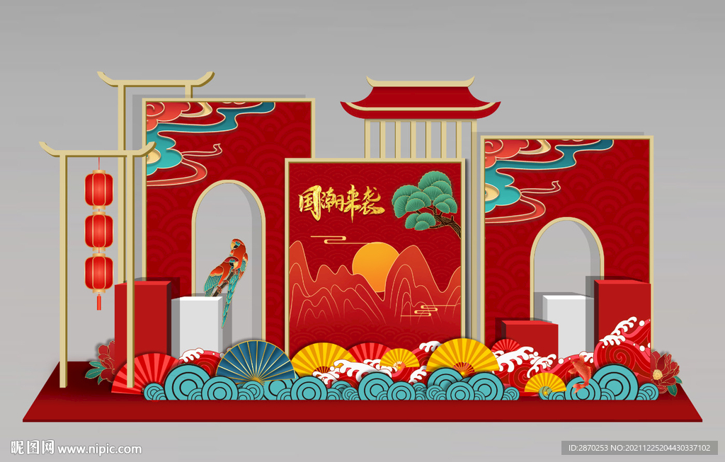 新年新春开门红造型美陈国潮风