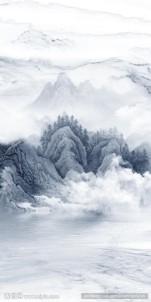 意境新玄关山水图 TIF分层