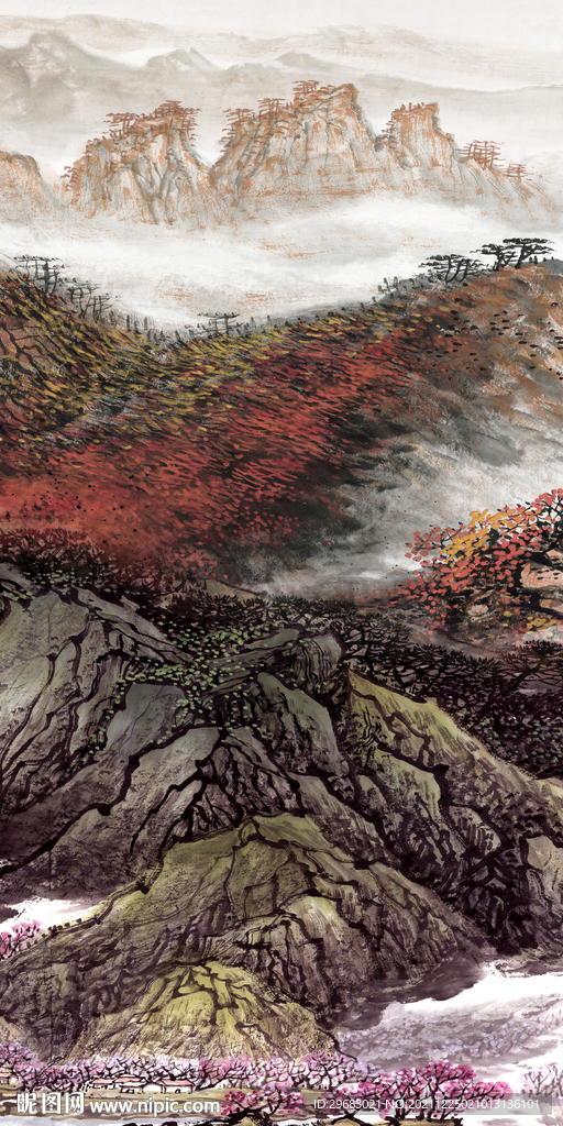 简约 新玄关山水画 TIF分层