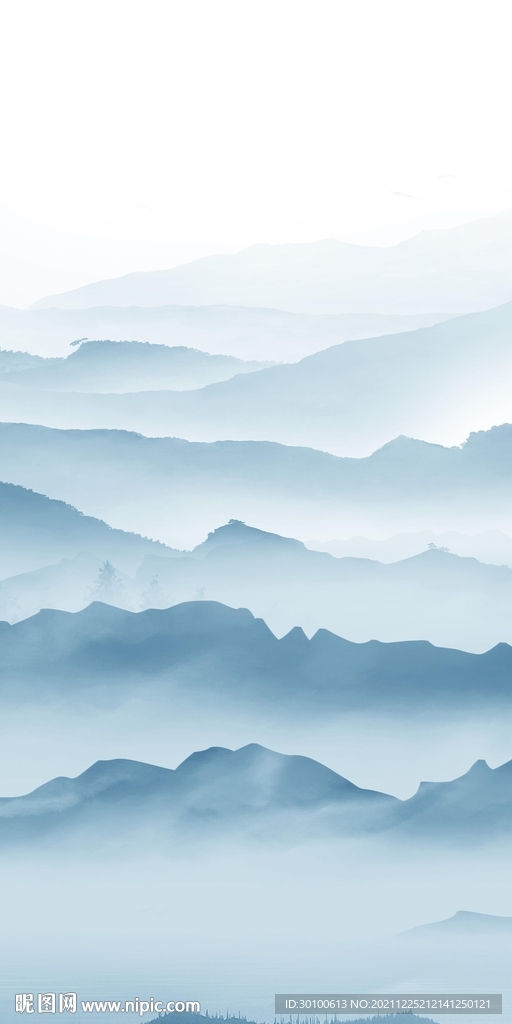 高档简约山水玄关 tif分层