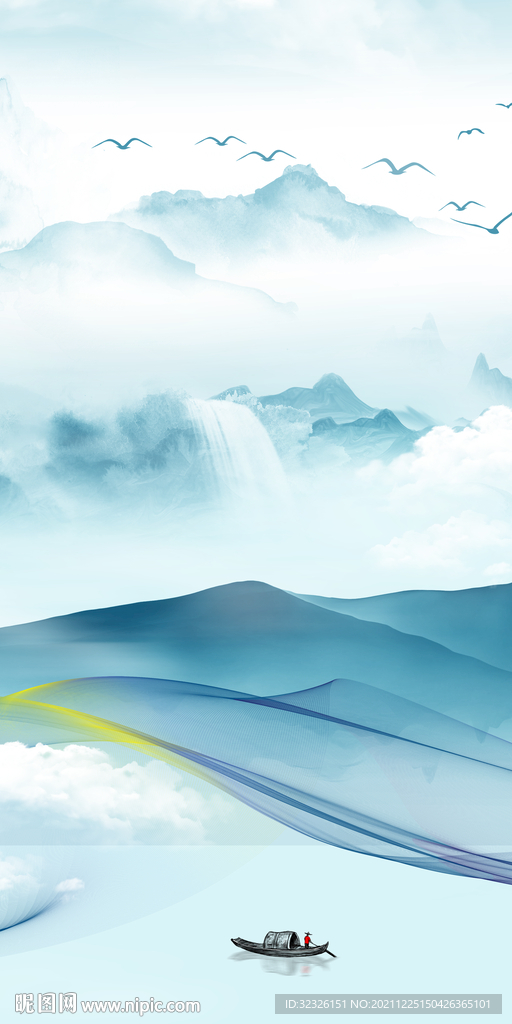 线条意境玄关框画 TiF分层