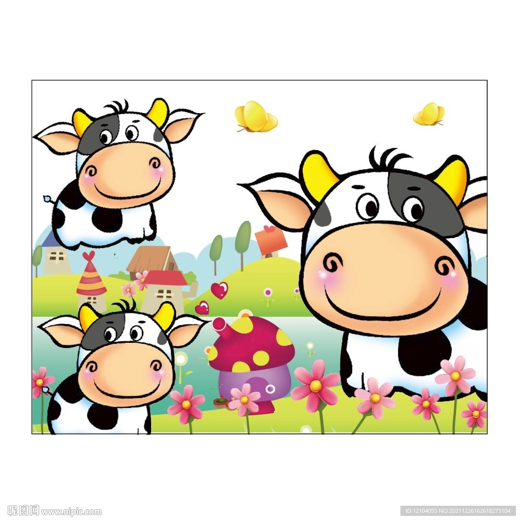 牛卡通牛动物彩盒