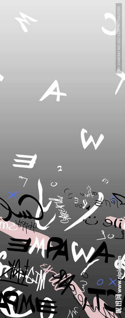 大牌  卡通  字母  渐变 