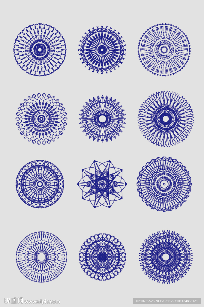 圆形矢量花纹图形