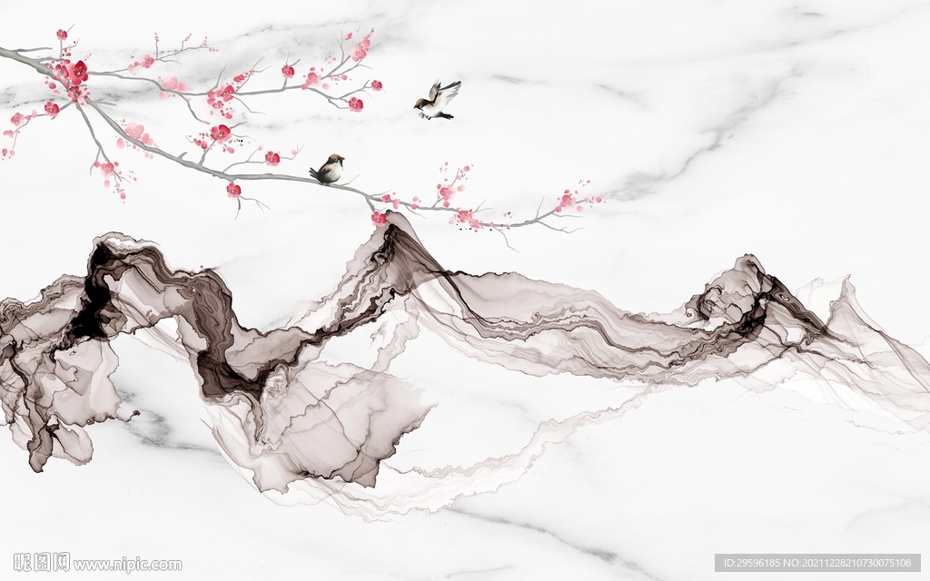 花鸟 雅士白石纹 TIF合层 