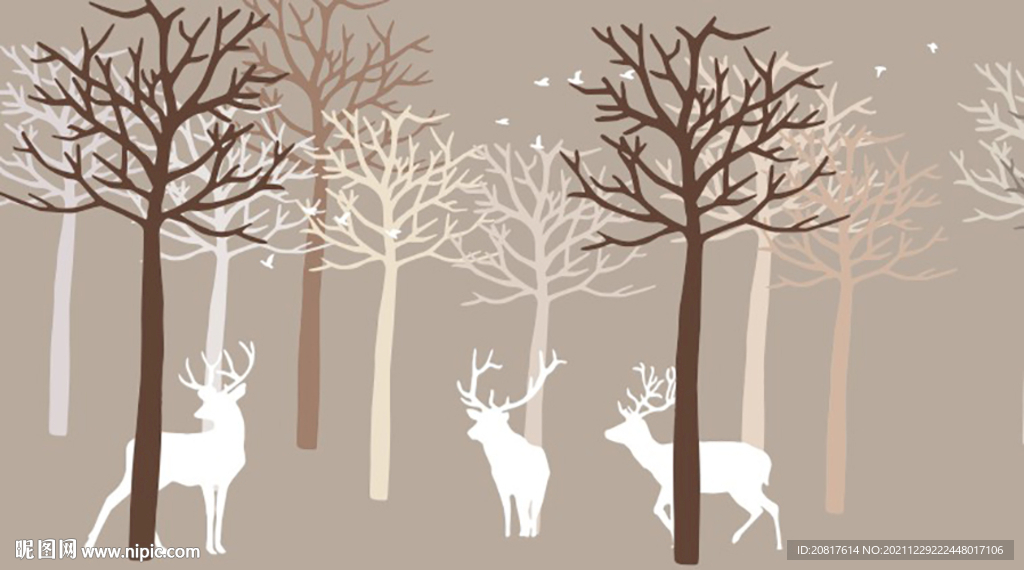 树和鹿