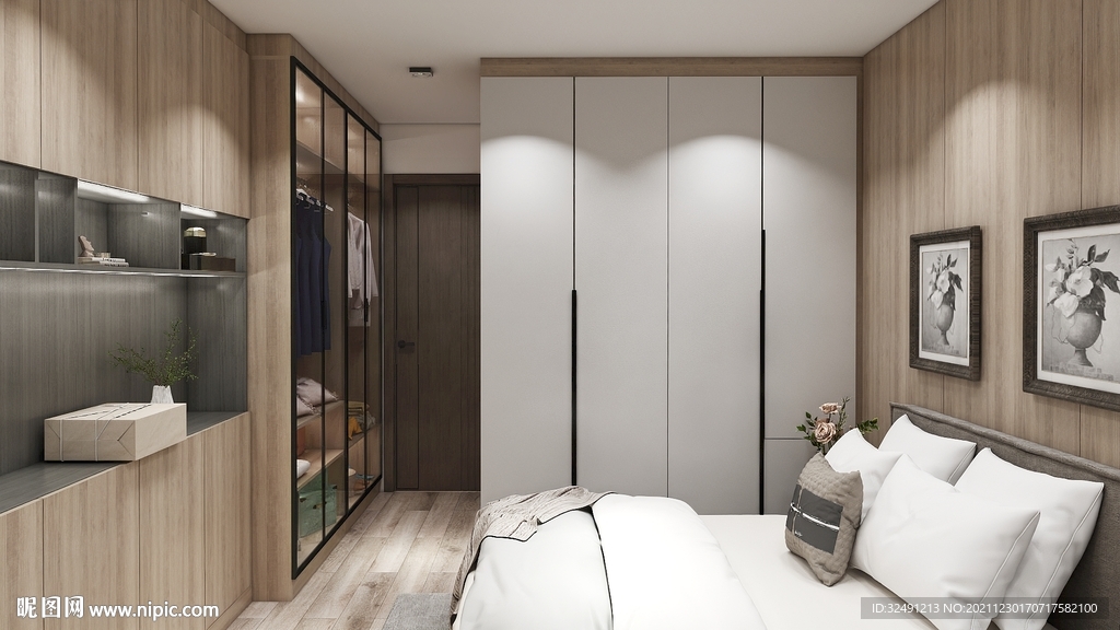 全屋定制现代卧室效果图图片