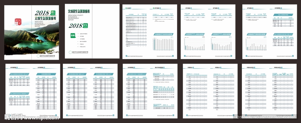生态环境报表折页宣传单手册