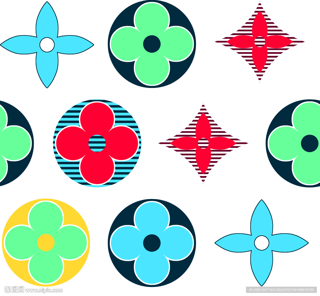 大牌几何图形LV数码印花