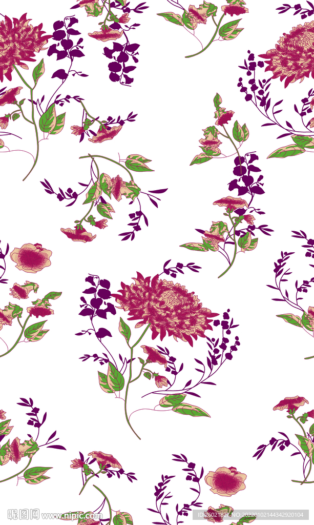 小清新小碎花数码印花