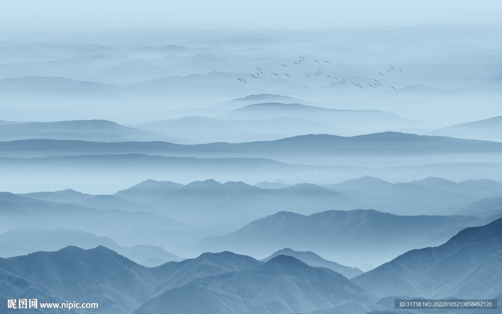 新中式水墨山水画