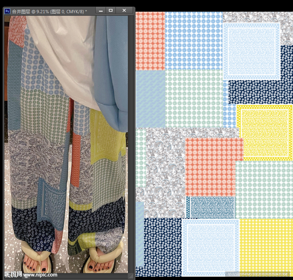 拼接腰果花图片 细分