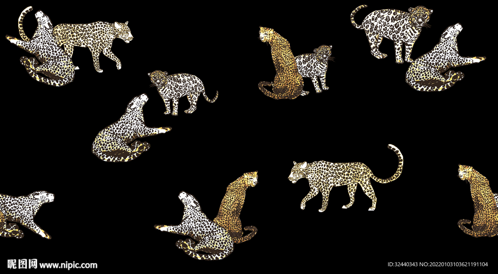 大牌  豹子    数码印花 