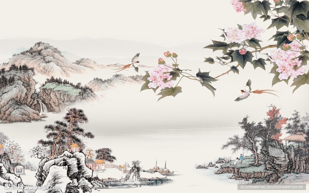 最新电视客厅山水 TIF分层