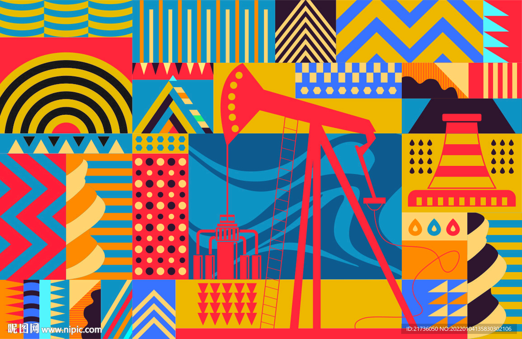 创意抽象地质油田