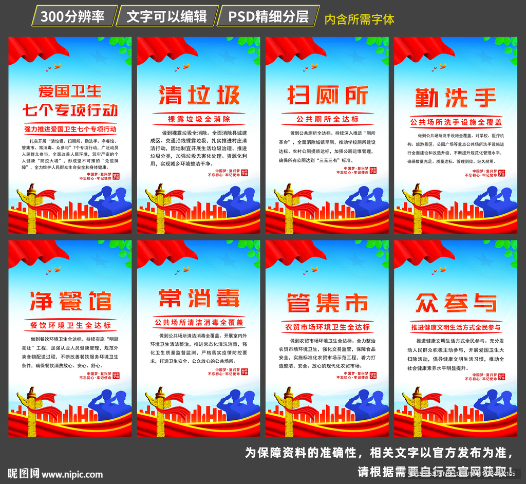 爱国卫生7个专项行动展板