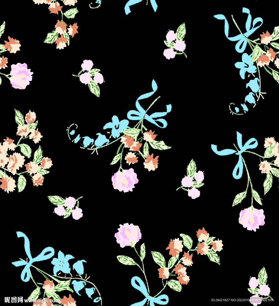 小碎花小清新数码印花