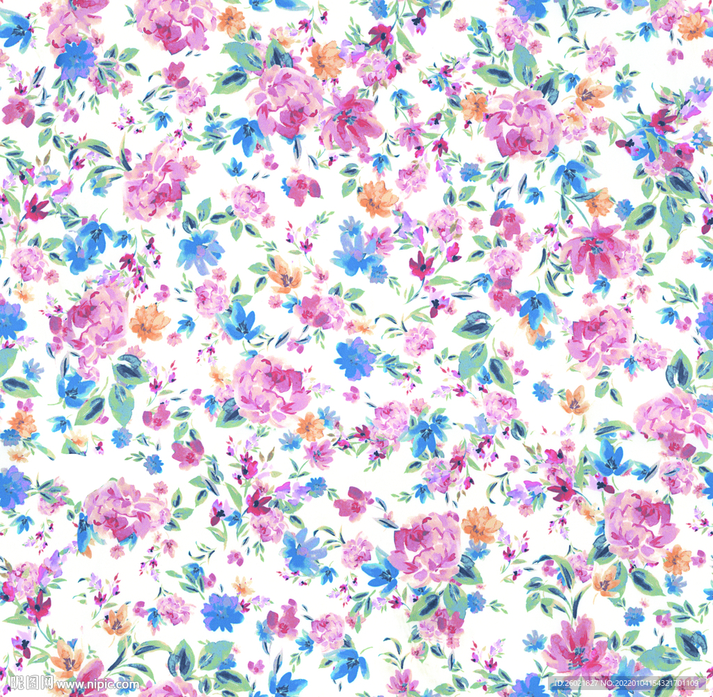 小清新小碎花数码印花