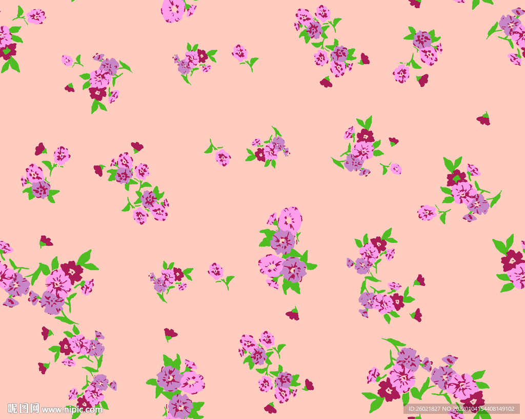 小清新小碎花数码印花