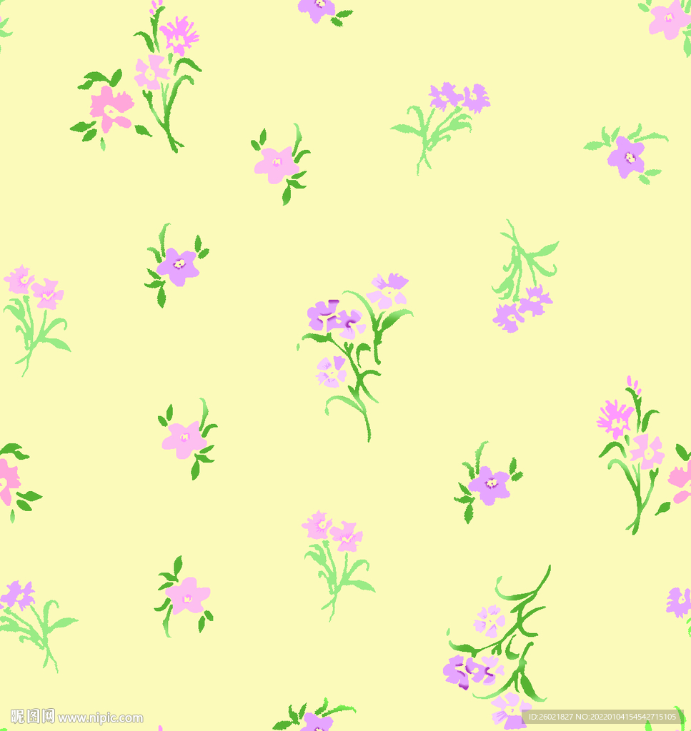 小清新小碎花数码印花