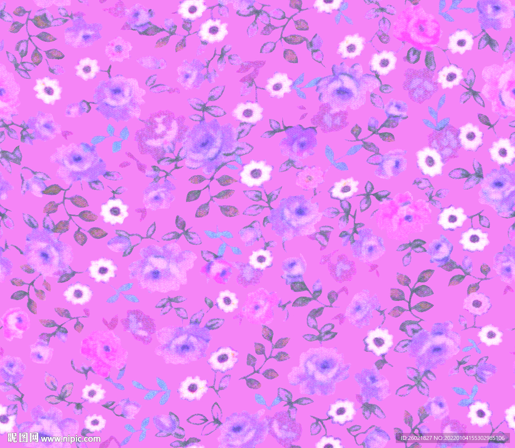 小清新小碎花数码印花