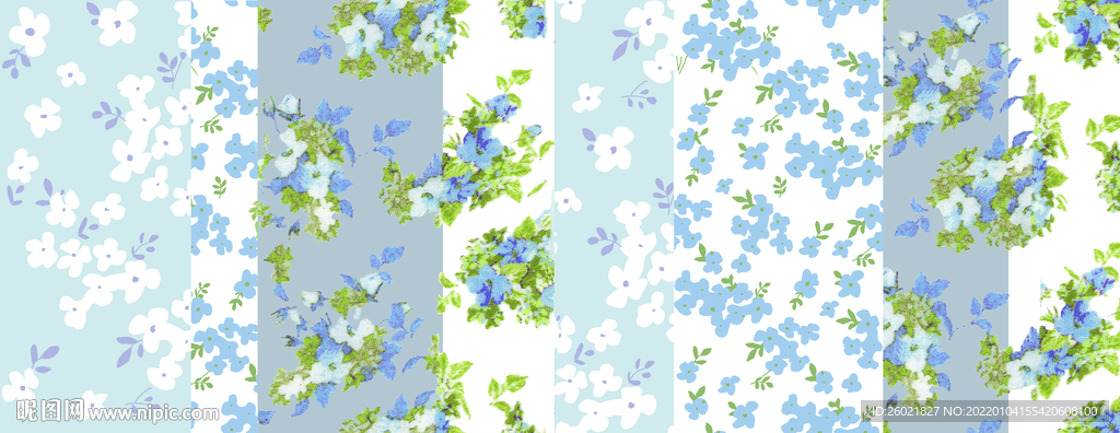 拼接小碎花数码印花